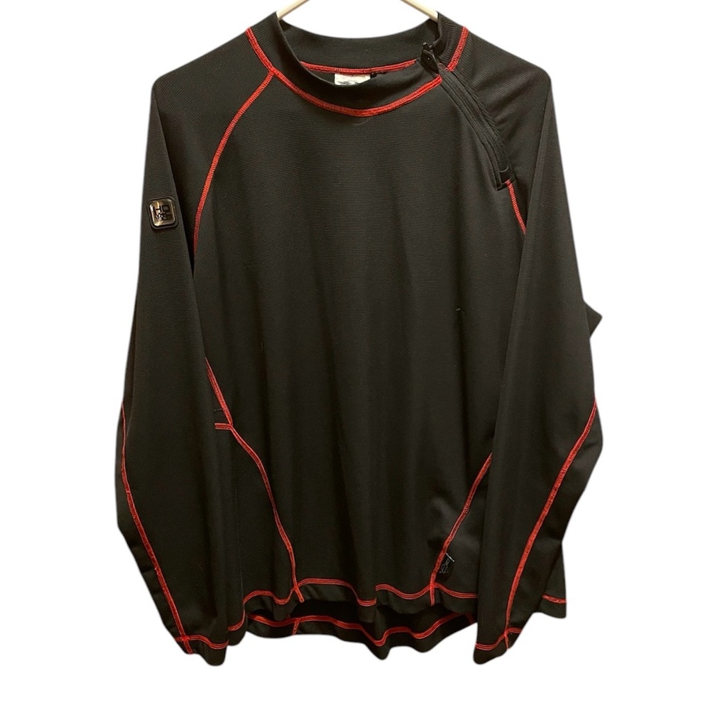 Harley-Davidson Ladies 2XL Long Sleeve Top. Gently used. Stunning Red Trim!